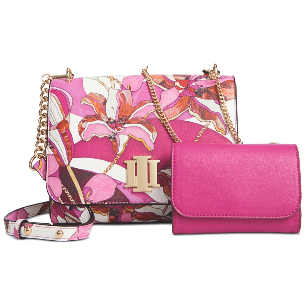 INC International Concepts Pink Floral Purse Crossbody Adjustable Straps